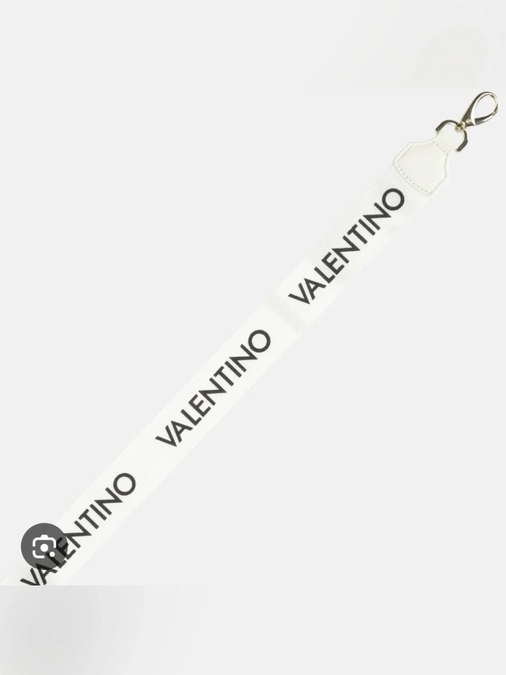 Valentino Key ring white Logo black